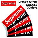 シュプリーム Supreme ステッカー ボックスロゴ VELVET LOGO STICKER シール ベルベット レッド ブラック