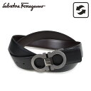 サルヴァトーレ フェラガモ Salvatore Ferragamo ベルト レザーベルト ガンチーニ メンズ リバーシブル 本革 DOUBLE GANCINI REVERSIBLE BELT ブラック ダークブラウン 黒 679535 677664