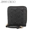 ジミーチュウ JIMMY CHOO 財布 二つ折り レディース ラウンドファスナー スタッズ WALLET ブラック 黒 TESSA-EMG