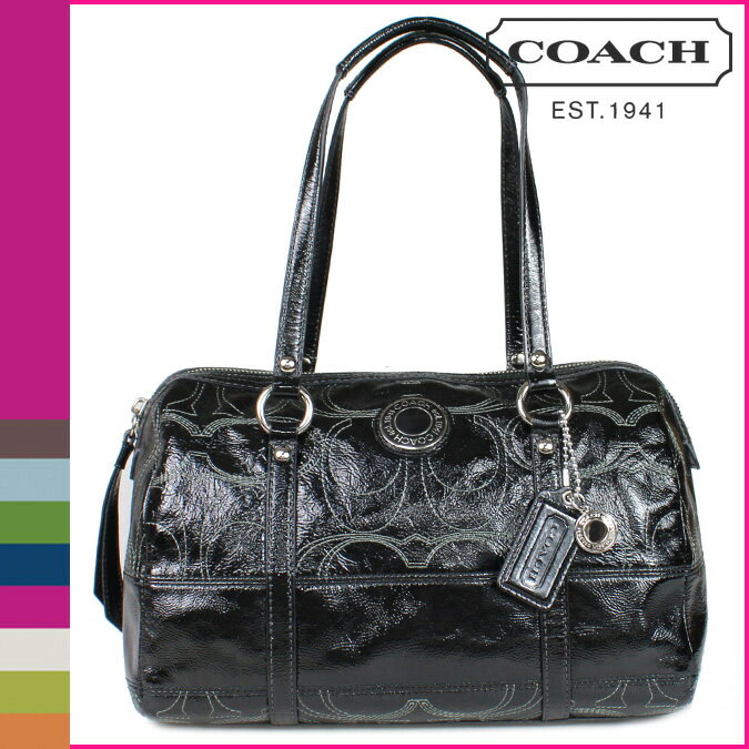 コーチ COACH F19561 ボストンバッグ [ブラック] シグネチャーステッチ パテント ジップ サッチェル 正規アウトレット/OUTLET/シグネチャー/送料無料/USA FACTORY/通販/新品[6/30 追加入荷]【RCPmara1207】【fa0712AR】