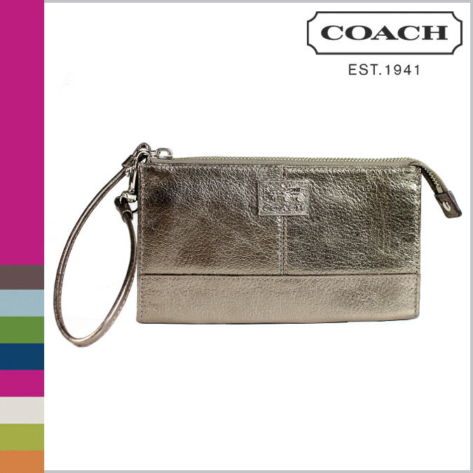 コーチ COACH [ガンメタル] 長財布 チェルシー メタリックレザー ジップ ウォレット [F46278] USA/FACTORY/新品/正規品アウトレット/あす楽