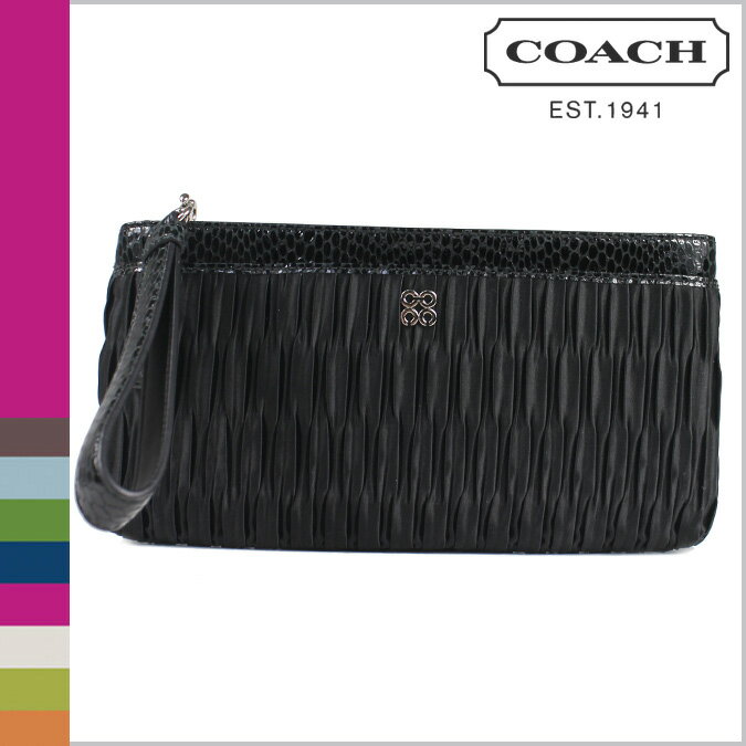 コーチ COACH [ブラック] ハンドバッグ オケージョン サテン ジップ クラッチ OCCASION SATIN ZIP CLUTCH HAND BAG [F46558]USA/FACTORY/新品/正規品アウトレット/あす楽