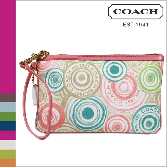 コーチ COACH F47320 リストレット [マルチカラー] ビーチ プリント ラージ フラップ 正規アウトレット/OUTLET/シグネチャー/送料無料/USA FACTORY/通販/新品