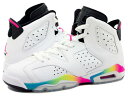 ڥǥNIKE AIR JORDAN 6RETRO GS WHITEPINK FLASH-VOLT-MRN BLUE ʥ硼󡿥륺ۥ磻ȡԥ󥯡ǥ[SNEAK]