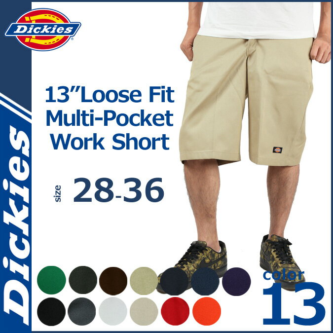 ディッキーズ/DICKIES/ ワークショーツ [全13色] 42283/13Loose Fit Multi Pocket Work Short/ポリエステル/メンズ 【☆B】【☆50】