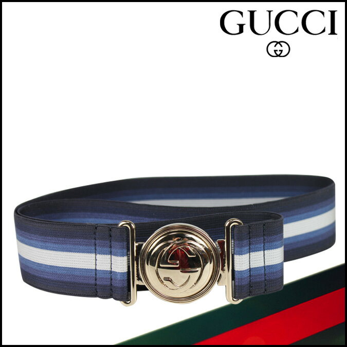 グッチ/GUCCI/ ベルト [ブラック×ブルー] 290186 HAYKG 4570 /ゴム/新品 公認 アウトレット/レディース [あす楽/正規]