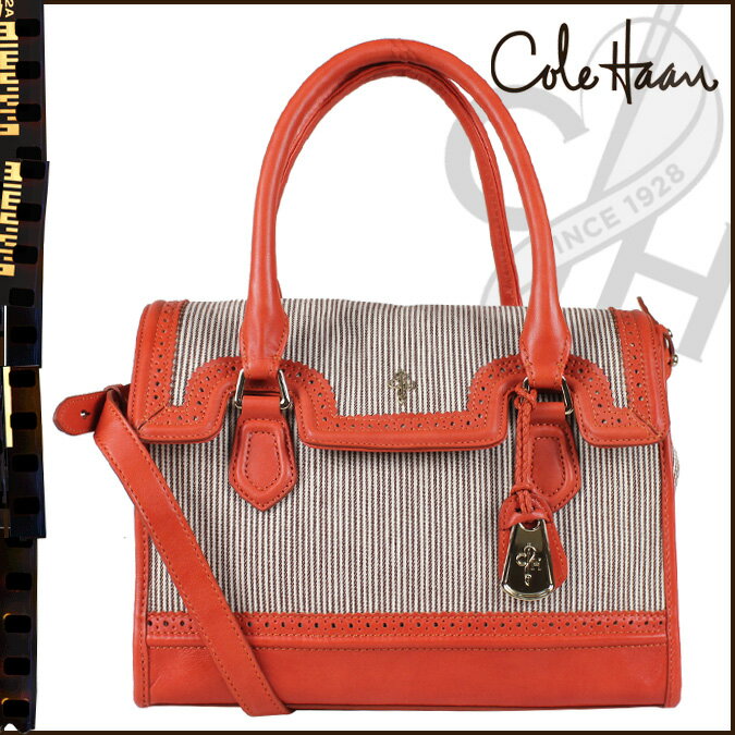 コールハーン/ColeHaan/ 2WAY トートバッグ [ホワイト×オレンジ] B37609/BROOKE SM.FLAP.TOTE/レザー/レディース [あす楽/正規]