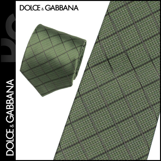 ドルチェ＆ガッバーナ/DOLCE＆GABBANA/ ネクタイ [グリーン]チェック/シルク/メンズブランド/結婚式[あす楽/正規]