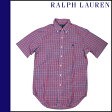 送料無料 ラルフローレン RALPH LAUREN 半袖ボタンダウンシャツ [ レッド×ブルー ] 1035941ANJA CLASSIC FIT コットン メンズ [ 正規 あす楽 ]【バレンタイン】