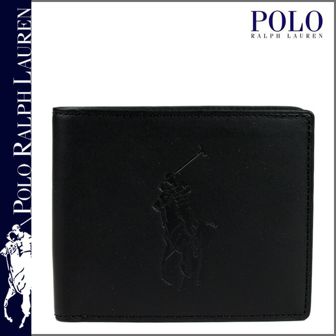 ポロ ラルフローレン/POLO by RALPH LAUREN/ 二つ折り財布(小銭入れナシ) [ブラック] 405072094001 /ポニー/レザー/男女兼用 [7/31 新入荷][あす楽/正規]