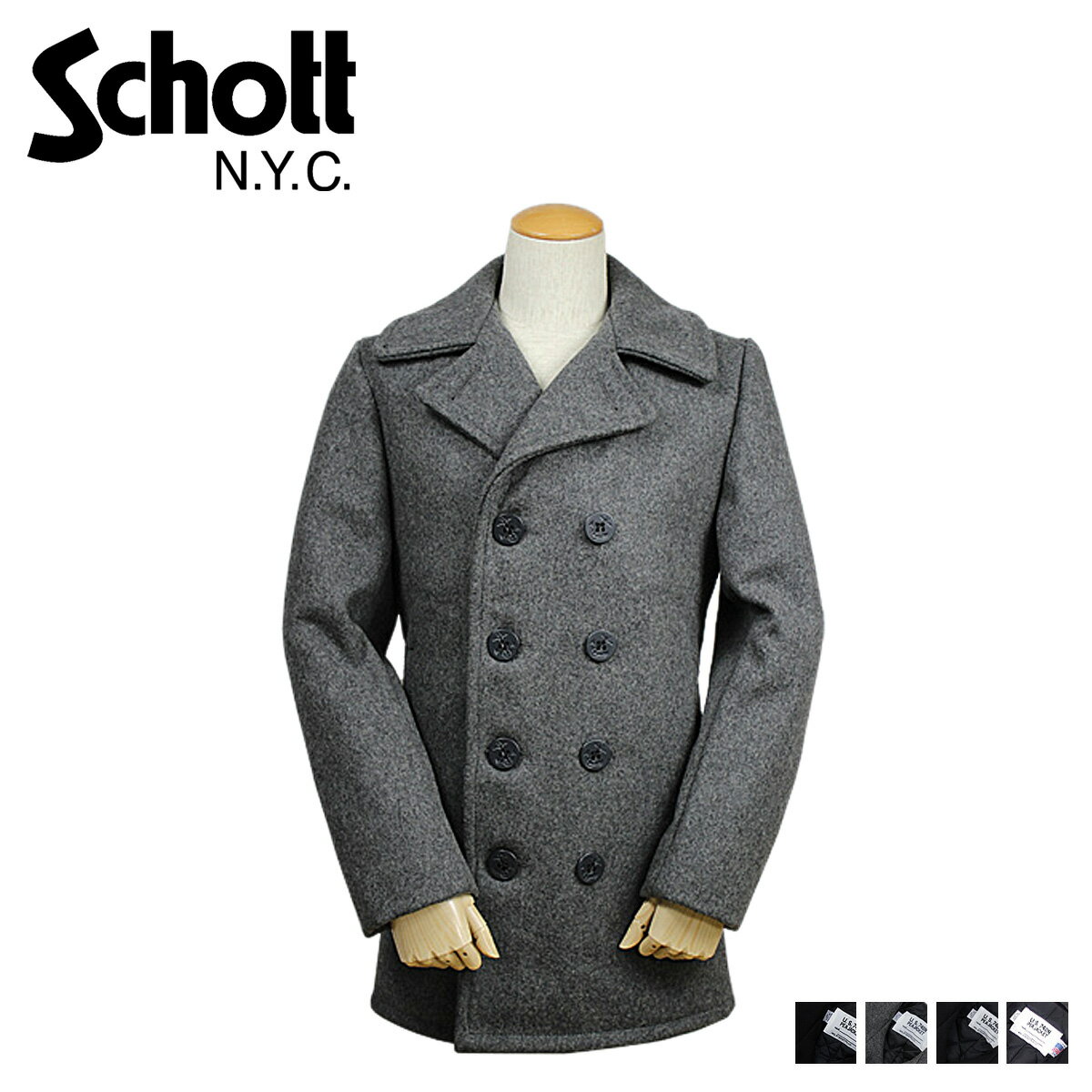 送料無料 ショット Schott ピーコート メンズ PEA COAT 740 4カラー the original naval peacoat [ 正規 あす楽 ]