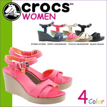 ポイント2倍 クロックス crocs レディース サンダル アレイ ウエッジ A LEIGH SANDAL WEDGE W 200098 海外正規品 あす楽 画像