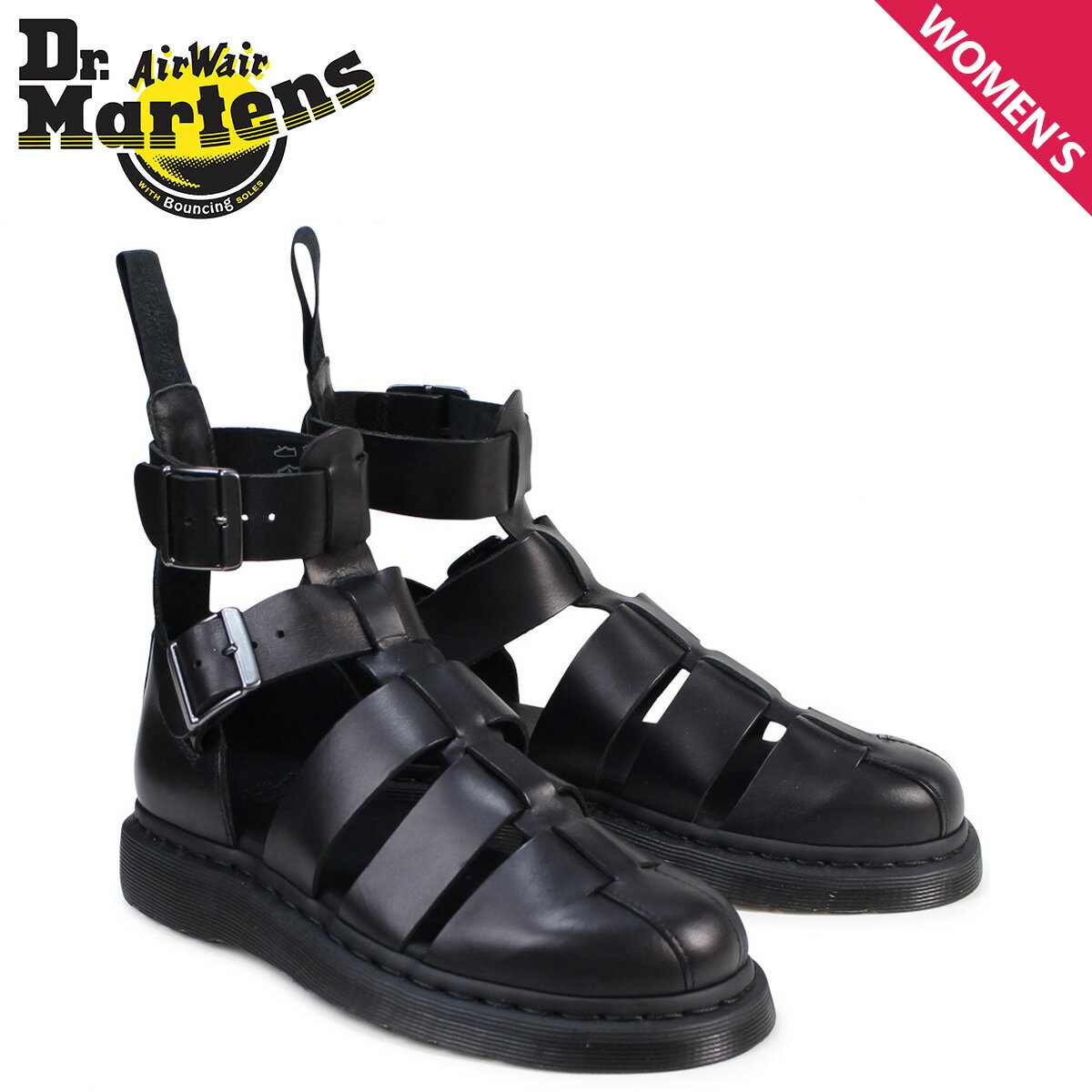 [ő800~OFFN[|] hN^[}[` T_ Y fB[X Dr.Martens GERALDO STRAP SANDALS R15696001 ubN
