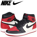 ナイキ NIKE エアジョーダン1 レトロハイ スニーカー メンズ AIR JORDAN 1 RETRO HIGH OG BRED TOE 555088-610 レッド [3月上旬 新入荷]