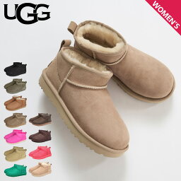 【クーポンで最大1000円OFF！5/1 10___59まで】 UGG アグ ブーツ ムートン <strong>クラシック</strong> ウルトラ <strong>ミニ</strong> レディース シープスキン CLASSIC ULTRA MINI ブラック グレー ベージュ ブラウン グリーン ピンク 黒 1116109