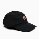 HUF ハフ HUF キャップ RESORT CURVED VISOR HAT BLACK ハフ リゾート カーブドバイザー ハット ストラップバック 帽子 ダッドハット カラフル ロゴ ブラック 黒 マルチカラー