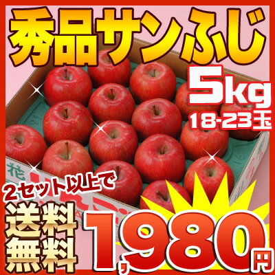 【秀品】サンふじりんご5g前後（18-23玉）【山形より産地...