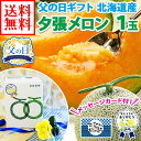 父の日 ギフト 北海道産 夕張メロン (共選/良)1.2kg前後×1玉 プレゼント 送料無料 化粧箱入り メッセージカード付き ◆お届け予定:6月10日-6月17日