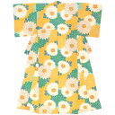 【10%OFF!~6/11 1:59】浴衣 レディース イエロー 黄色 グリーン 緑 菊 キク 花 フラワー 綿 夏祭り 花火大会 女性用 仕立て上がり【フリーサイズ】【あす楽対応】【送料無料】