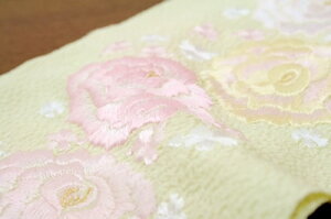 黄色系,バラ,半襟,半衿,はんえり,刺繍半襟,刺繍半衿,振袖