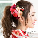 髪飾り 2点セット 赤 レッド ピンク 白 梅 桜 花 リボ...
