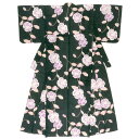 レディース浴衣 bonheur saisons ボヌールセゾン 緑系 グリーン 紫 芙蓉 花 ラメ 綿麻 夏祭り 花火大会 女性用 仕立て上がり【あす楽対応】【送料無料】