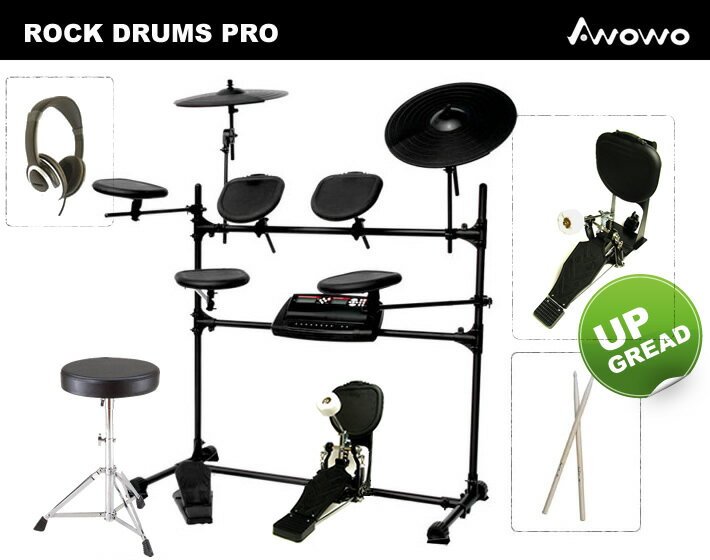 【再入荷待ち】全てセット！リアルキックモデル！電子ドラム（エレドラ/デジタルドラム）AWOWO ROCK-Drum Pro