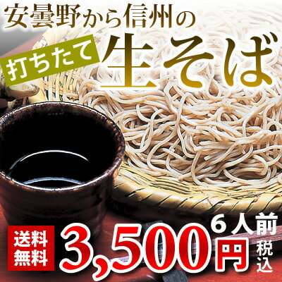 安曇野から信州の生そば6人前セットを打ったその日に発送♪なんと！安曇野産本わさび1本・北アルプス天然水・特製蕎麦つゆ付きで送料込み♪【お中元特集2012】【暑中見舞】【楽ギフ_のし】【2sp_120810_green】【送料無料】