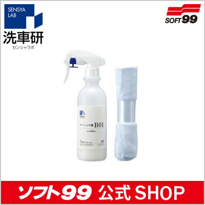 ≪送料無料/当店限定≫ソフト99 【SOFT99】 洗車研 コーティング剤 B01 【センシャラボ】/洗車後は艶にこだわったコーティング剤を！専用クロスも付属！