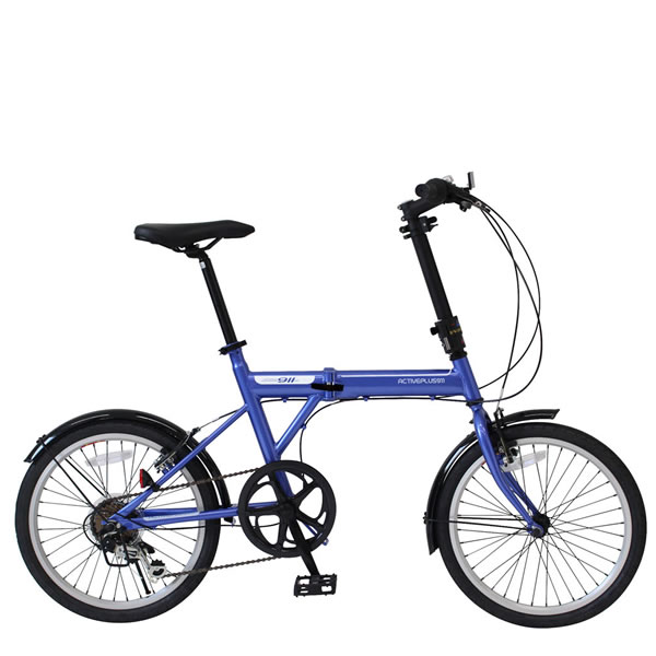 ミニベロ 自転車 20インチ折りたたみ6段変速 ノーパンク ACTIVEPLUSアクティブプラス911 FDB206SF ブルー ミムゴMIMUGO MG-G206NF-BLの画像