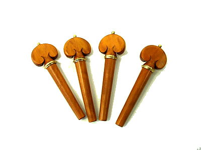 Violin Peg set Boxwood Heart Model Gold Pin and Fret