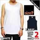 SIZE? MESH TANKTOP WHITE NAVY ...