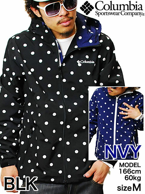 【選べるカラー!!】【人気のドット柄♪】COLUMBIA HEADIE JACKET BLACK/WHITE NAVY/WHITE PM3306 コロンビア ヒービー ジャケット ブラック/ホワイト ネイビー/ホワイト 黒/白/紺 ドット柄 水玉模様 2色 アウトドア マウンテンパーカー　レディース 大きいサイズ(XL)有り