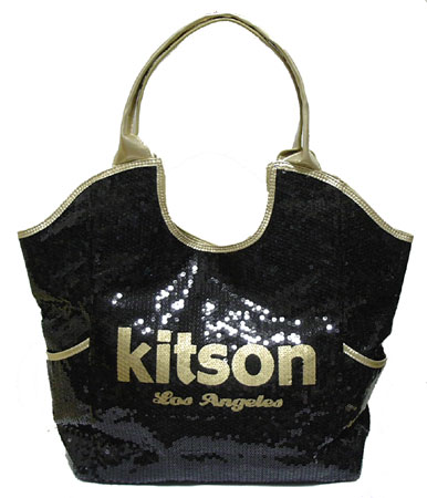 KITSON スパンコールトートバッグ Los Angeles Sequin Tote Black/Gold 【Luxury Brand Selection】【レディース ギフト】【ラッピング無料】10P3Aug12【SBZcou1208】05P17Aug12【RCPmara1207】05P24Aug12