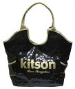 KITSON XpR[g[gobO Los Angeles Sequin Tote Black Gold  bsO       10P11Mar16  05P03Dec16 