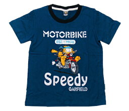 【まとめ割り対象商品】【メール便送料無料】GIRFIELD MOTORBIKE BOYS T-SHIRTガーフィールド ボーイズTシャツ ダークブルー【子供服 120/130/140】