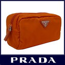 【ギフト ラッピング無料】PRADA プラダ 化粧 ポーチ ヴェラ ナイロン パパイヤオレンジ 1N0350 VELA PAPAYA 【楽ギフ_包装】【新品 未使用 正規品】