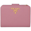 プラダ 2つ折り 財布 2020年春夏新作 サフィアーノレザー ロゴプレート ピンク PRADA 1ML018_QWA_F0442 SAFFIANO METAL ORO PETALO レディース スモール【ギフト ラッピング無料】【楽ギフ_包装】【新品 新作 未使用 正規品】