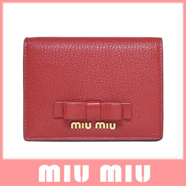 3/22再入荷【ギフト ラッピング無料】ミュウミュウ miumiu MIU MIU 財布 リボン マドラス フィオッコ ゴート 山羊革 レッド 5MV204 MADRAS FIOCCO FUOCO N 3R7 F0JU2 レディース 【楽ギフ_包装】【新品 新作 未使用 正規品】