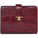 10/2入荷 TOD'S トッズ tods ミニ レザー ウォレット 2020-21年秋冬新作 二つ折り 財布 クロコダイル型押しレザー XAWTSIB4101OCCR409 ROSSO BORGOGNA レッド レディース コンパクト【ギフト ラッピング無料】【楽ギフ_包装】【新品 新作 未使用 正規品】