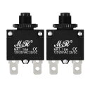 uxcell サーキットブレーカ過負荷保護装置 AC 125/250V 18A ブラック 過電流保護スイッチ 2個入り
