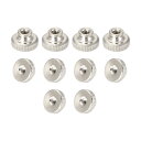 uxcell ローレットナット サムナット M3 x 0.5mm 厚さ3.2mm メタル ニッケルメッキ 11x7mm 10個入り