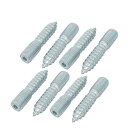 uxcell 送料無料 ハンガーボルト ダブルエンドスクリュー 炭素鋼 亜鉛メッキ M10x50mm シルバーブルー 8個入り