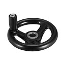 ソウテン ハンドホイール 12mmセンターボア径 100mmホイール直径 ブラック リボルビングハンドルホイール付き