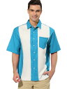 ショッピングワイシャツ ソウテン Lars Amadeus ストライプシャツ サマー パッチワークシャツ 半袖トップス ボタンアップ カジュアル カラーブロック メンズ ブルー 2XL
