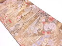 未使用品 本金箔九百錦寺院風景模様織出し袋帯【リサイクル】【着】 宗sou