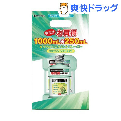 【在庫限り】薬用リステリン ソフトミント お買い得セット(1L+250mL)【LISTERINE(リステリン)】[デンタルリンス マウスウォッシュ]【在庫限り】薬用リステリン ソフトミント お買い得セット / LISTERINE(リステリン) / デンタルリンス マウスウォッシュ★税込1980円以上で送料無料★