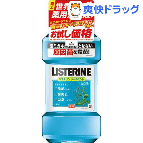 クーポンで10%オフ★【在庫限り】薬用リステリン クールミント お試し品(250mL)【LISTERINE(リステリン)】[デンタルリンス マウスウォッシュ]【8/15 10:00-23:59までクーポン利用で5000円以上10%オフ】