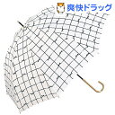 w.p.c 雨傘 リボンチェック 長傘 手開き オフホワイト...