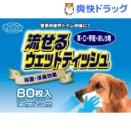 ワンニャン 流せるウエットティッシュ(80枚入)【ワンニャン】[犬用品 ウェットティッシュ]